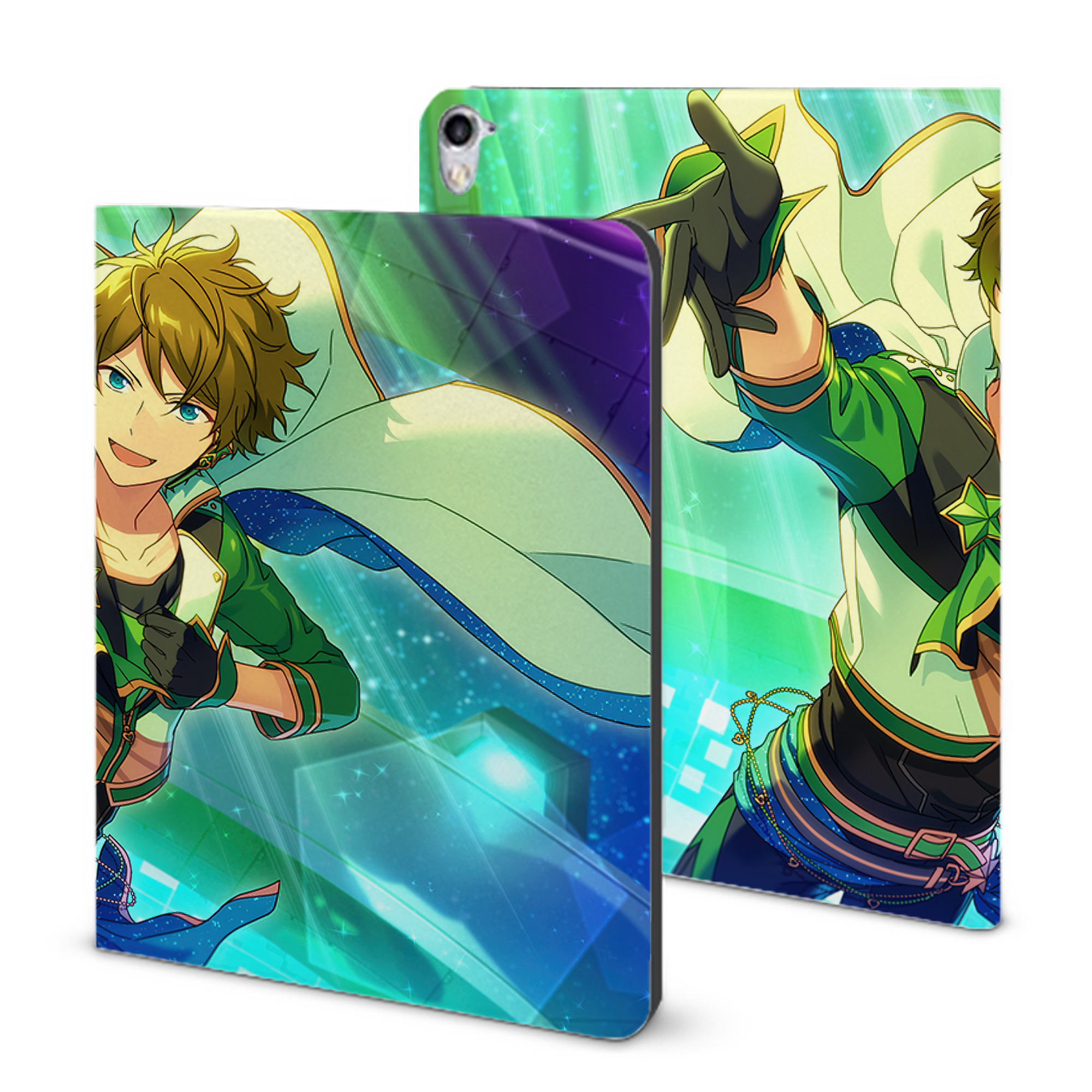 （画像用） あんさんぶるスターズ! Ensemble Stars IPad ケース ブック型 PUレザー TPU 耐衝撃 軽量 薄型 ペン収納なし 全面保護 IPad 各モデル対応